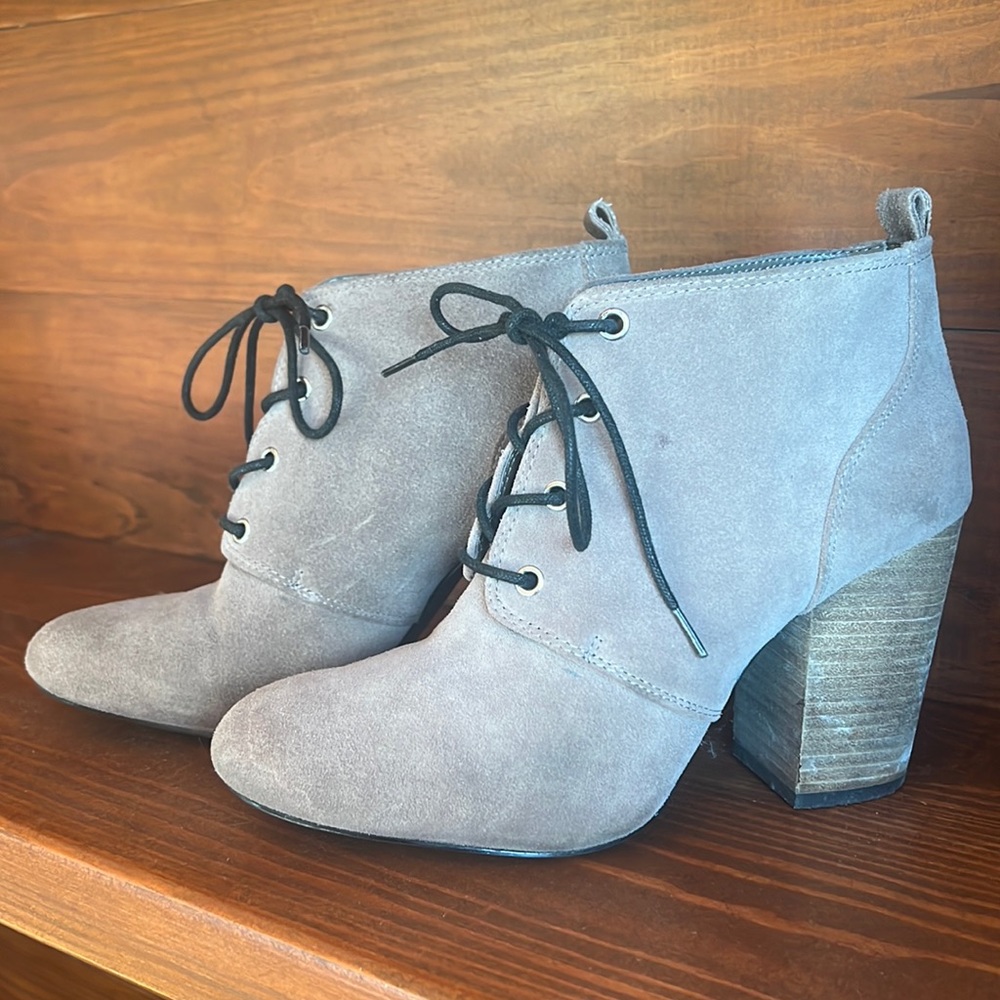 BCBGeneration Suede Grey Booties, size 7.5